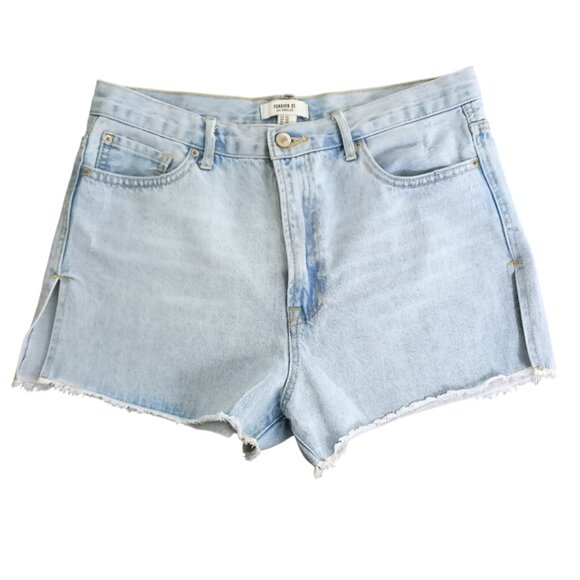 Forever 21 Light Wash Denim Shorts - Women’s Casual Cutoff High-Waisted Shorts, - Picture 10 of 11